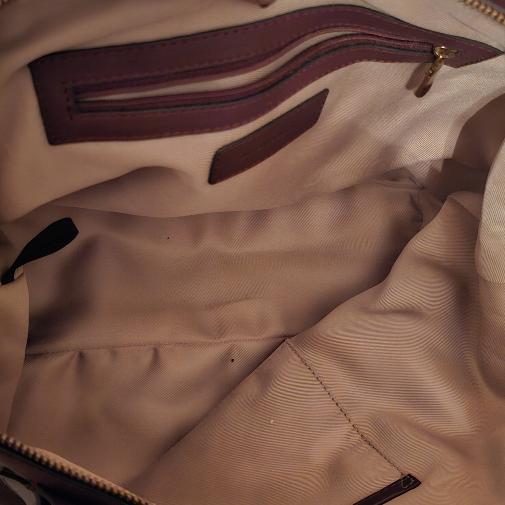 ANTONIO MELANI Burgundy and Beige Interior Handbag